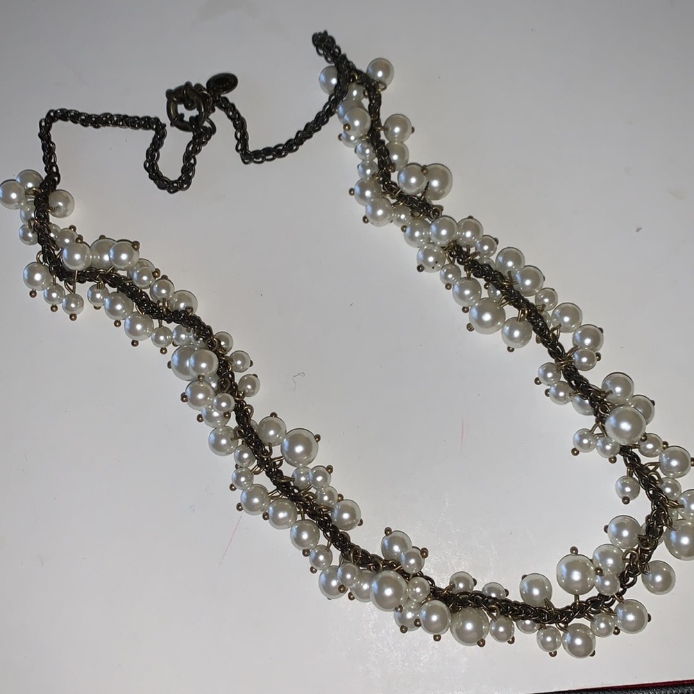 J.crew vintage pearl long  necklace